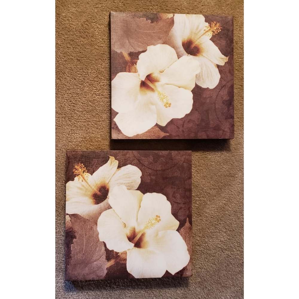 Hibiscus Flower Canvas Print Set